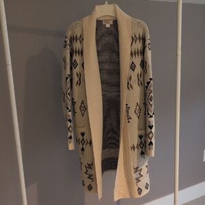 Kamana Western Cardigan Long With Front Pockets Size Medium
